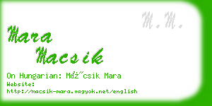 mara macsik business card
